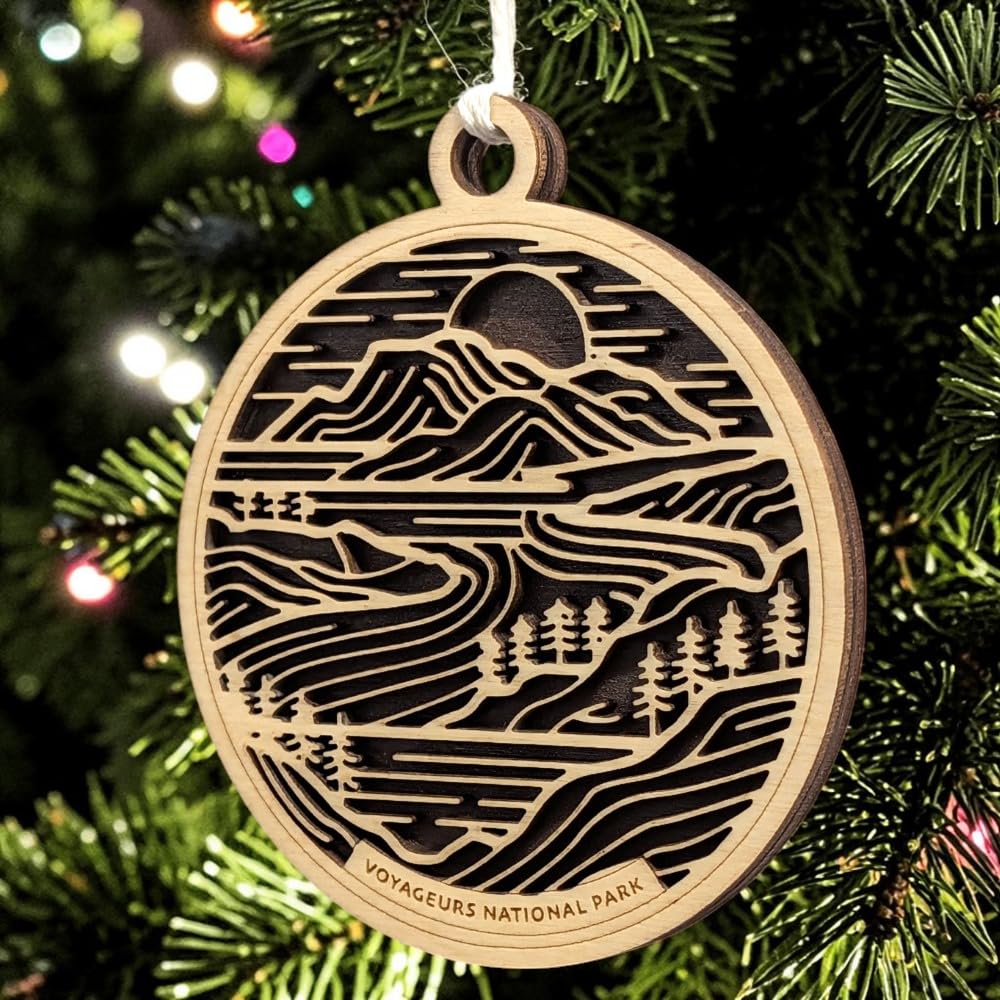 Voyageurs National Park 3.5" Wood Christmas Ornament