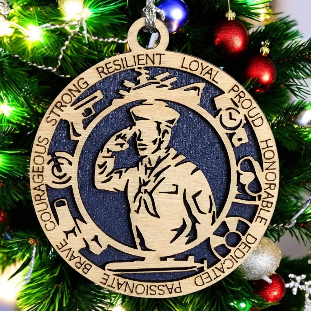 3" Navy Male Sailor Ornament, Field Uniform, Icons