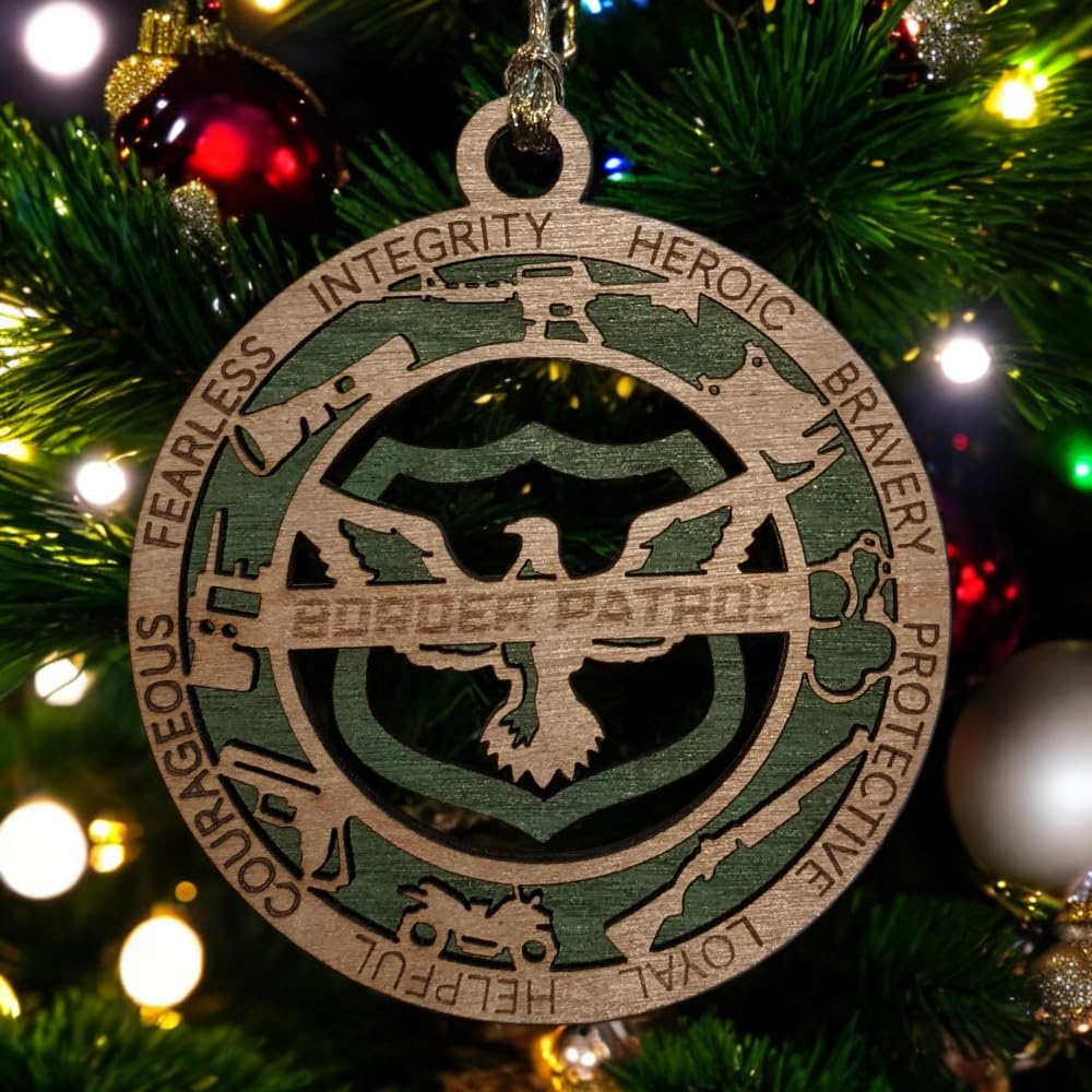 3" Border Patrol Wood Ornament - Cut Layer