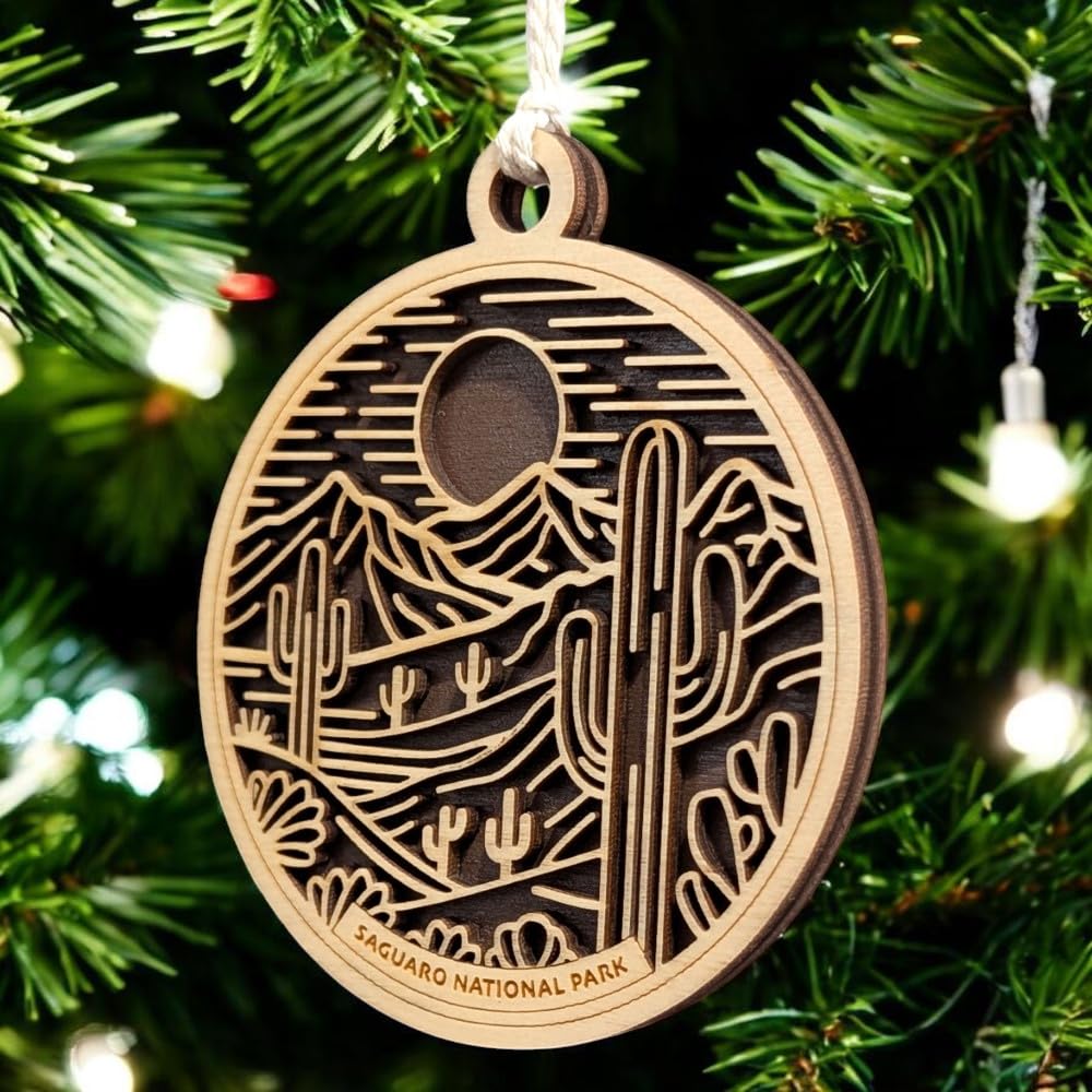 Saguaro National Park 3.5" Wood Christmas Ornament