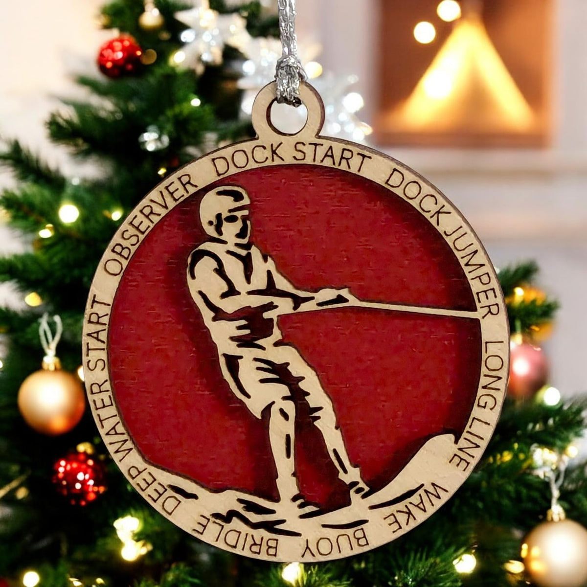 3" Male Water Skiing Christmas Ornament