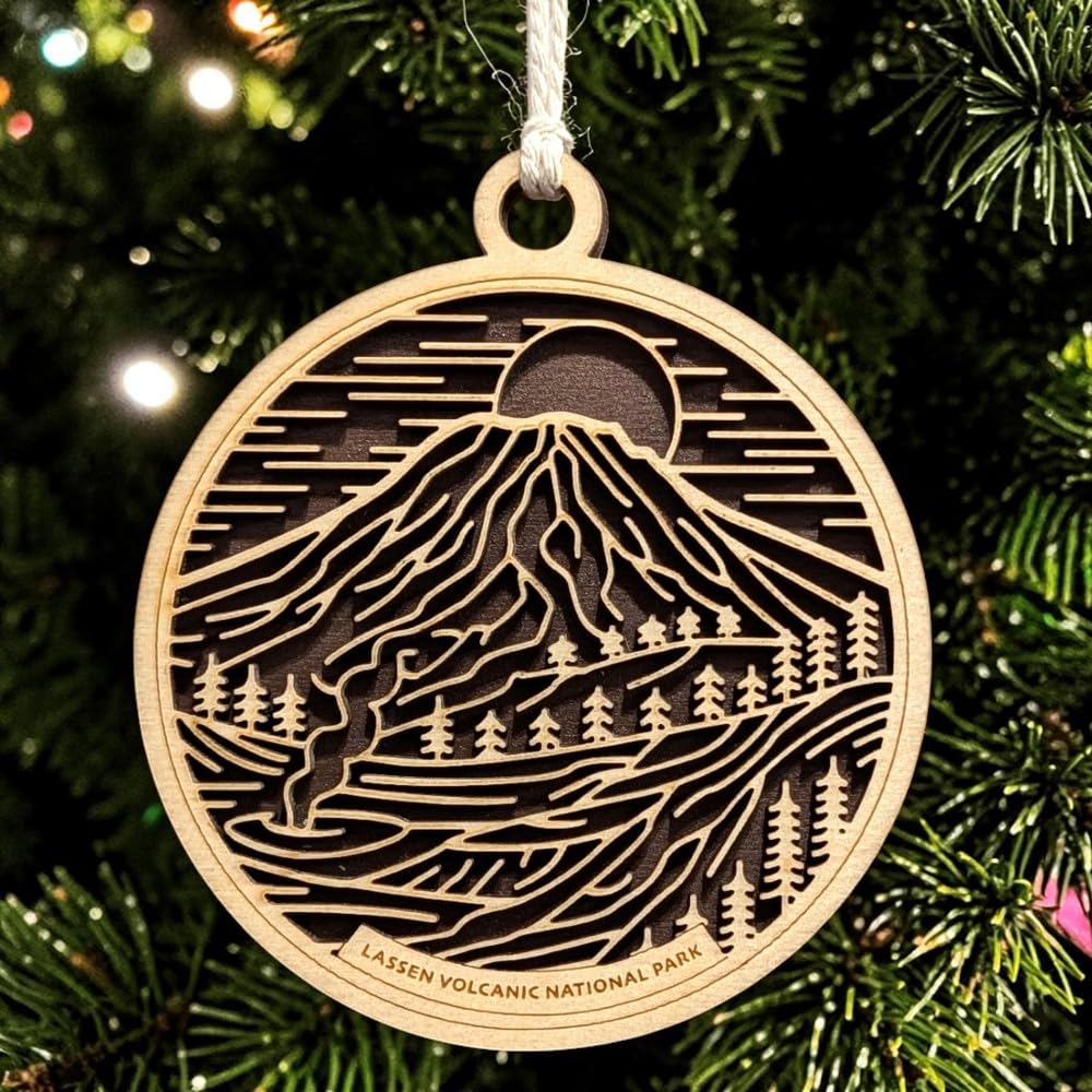 Lassen Volcanic National Park 3.5" Wooden Ornament