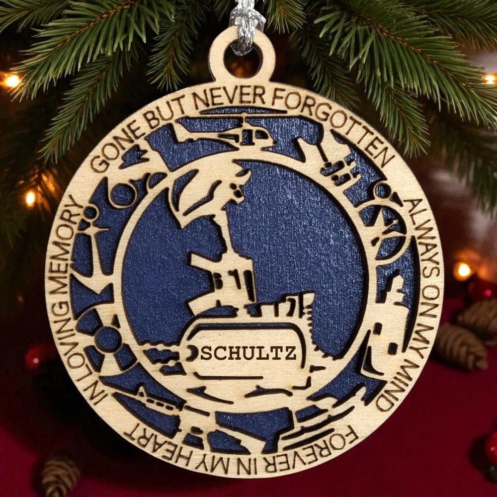 3" Coast Guard Memorial Ornament, Cross, Icons, Dog Tag