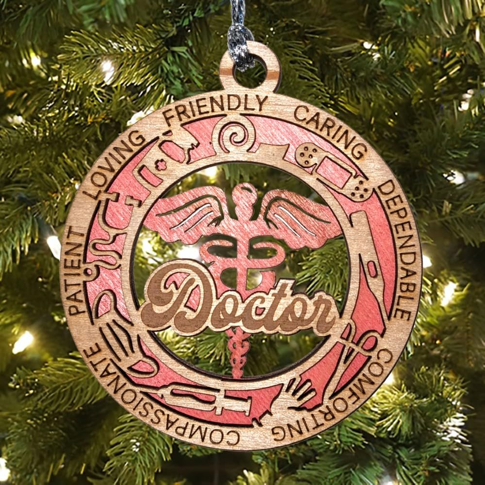 3" Doctor Caduceus Christmas Ornament