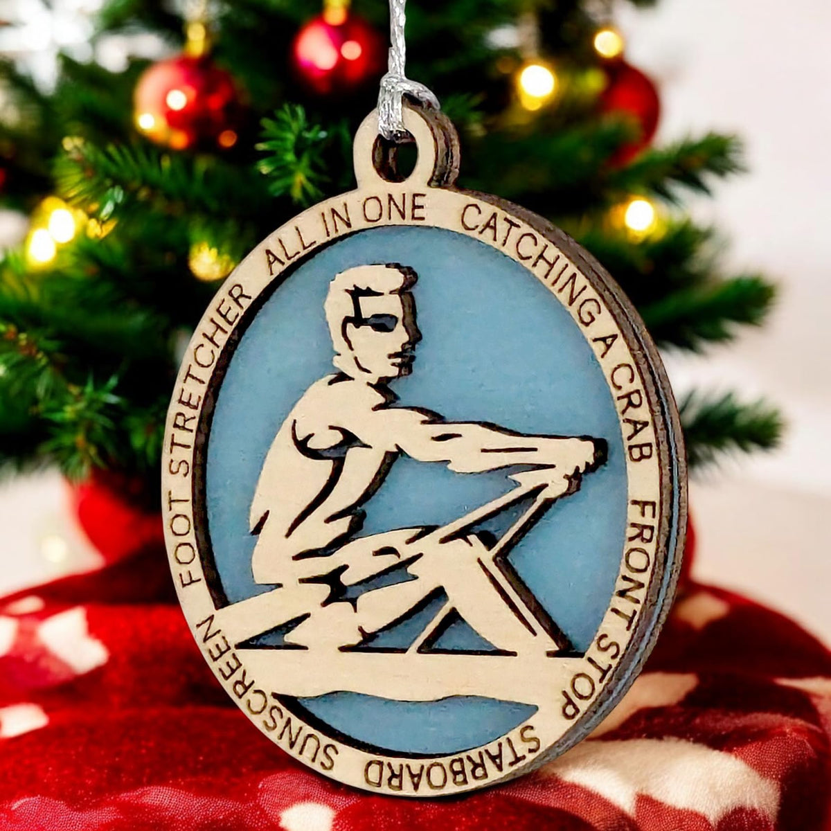 3" Male Rowing Christmas Ornament