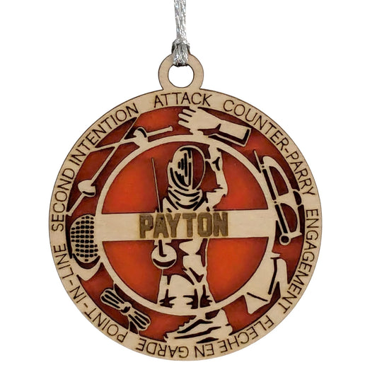 Custom 3" Female Fencing Icons Ornament