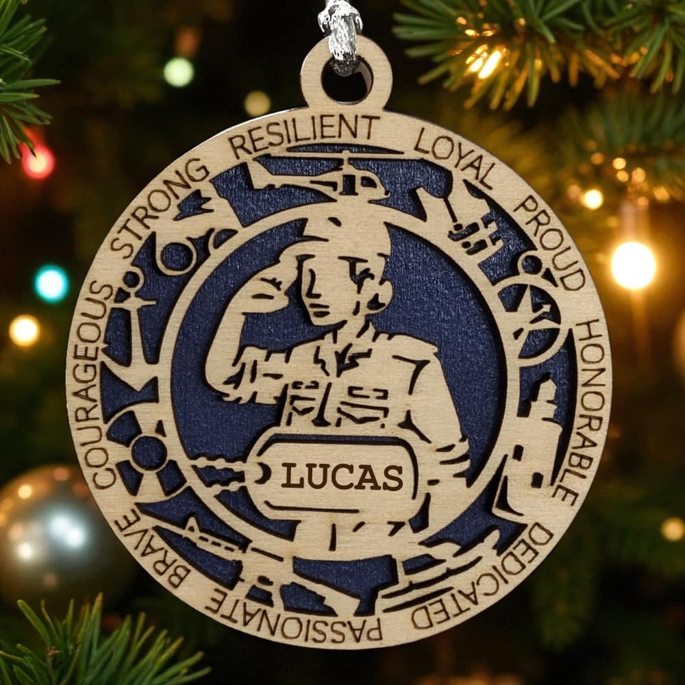 3" Coast Guard Female Ornament, Field Uniform, Icons, Dog Tag
