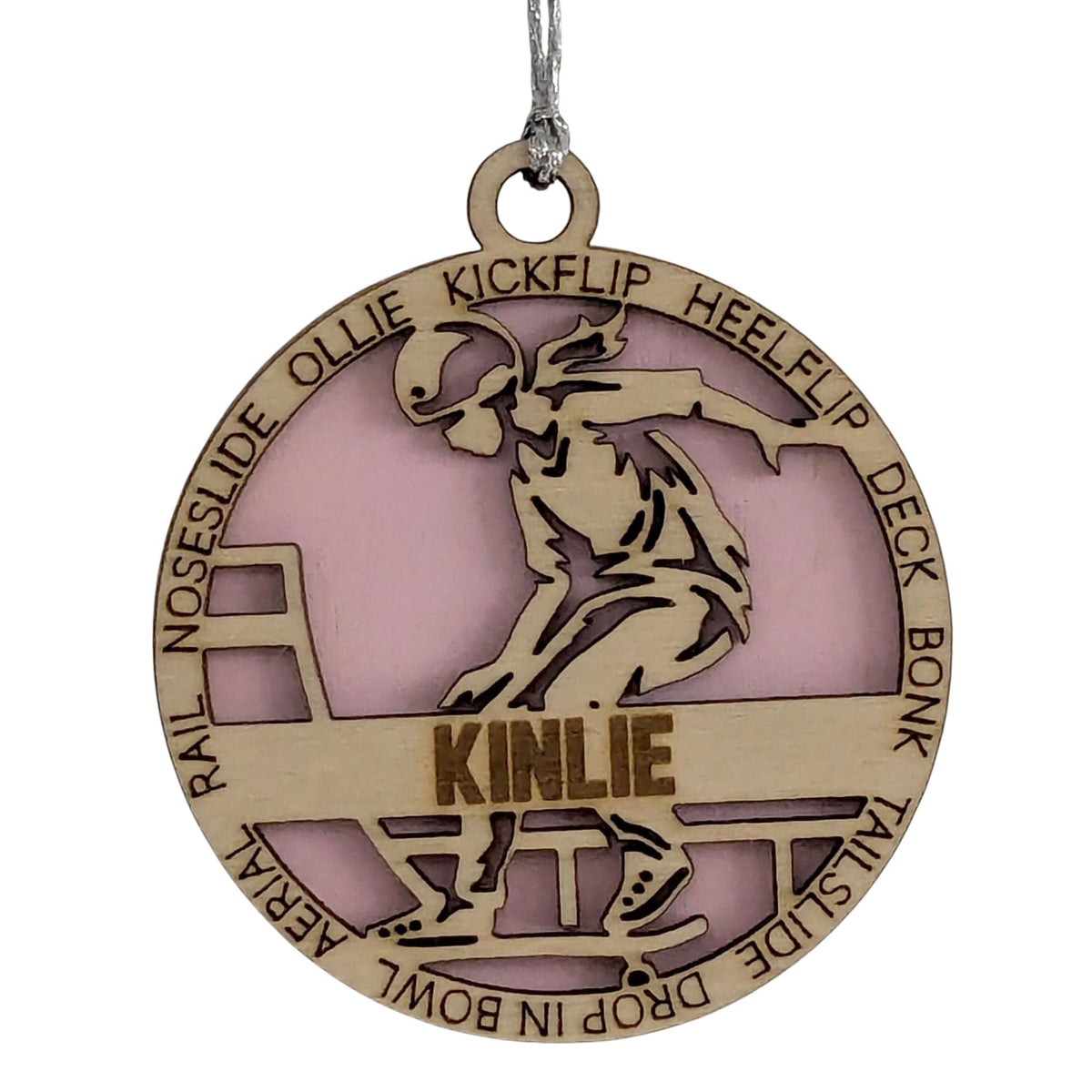 3" Custom Name Female Skateboarder Ornament