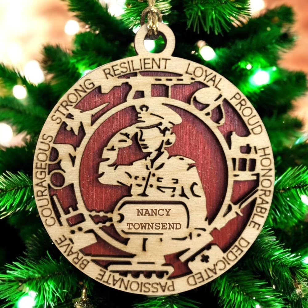 3" Marines Inspired Female Ornament, Formal, Icons, Dog Tag