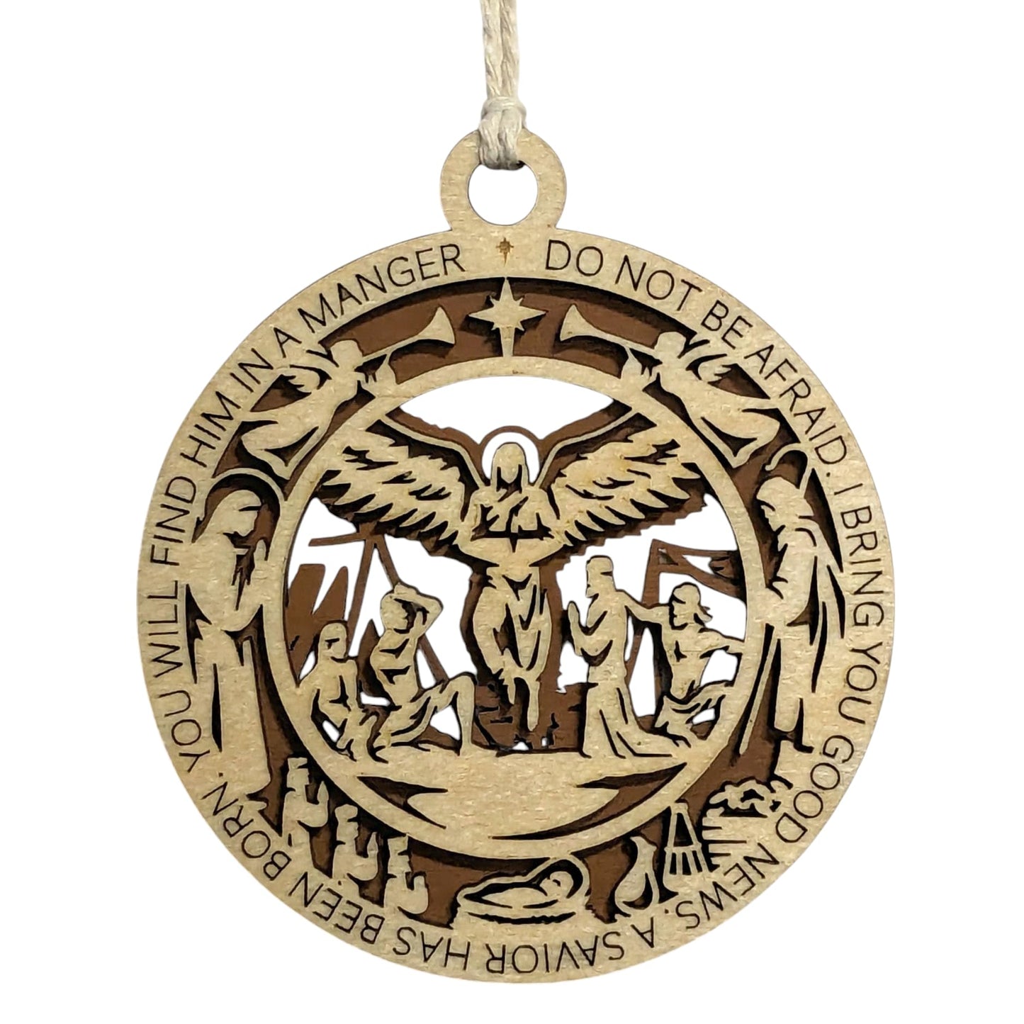 3.5" Shepherds Angel-Framed Ornament
