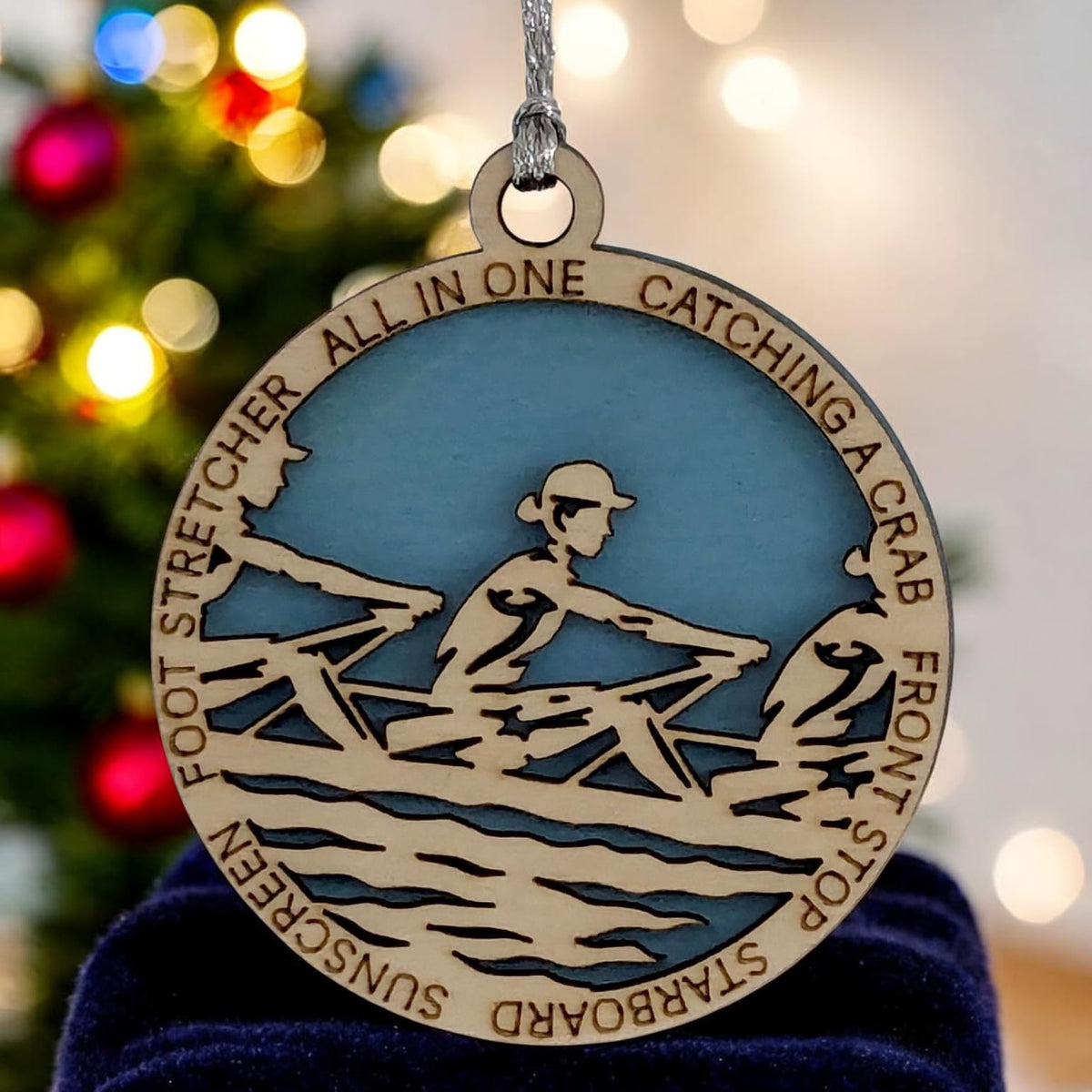 3" Female Team Rowing Christmas Ornament
