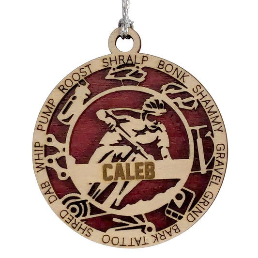 Personalized 3" Mountain Biker Icon Christmas Ornament