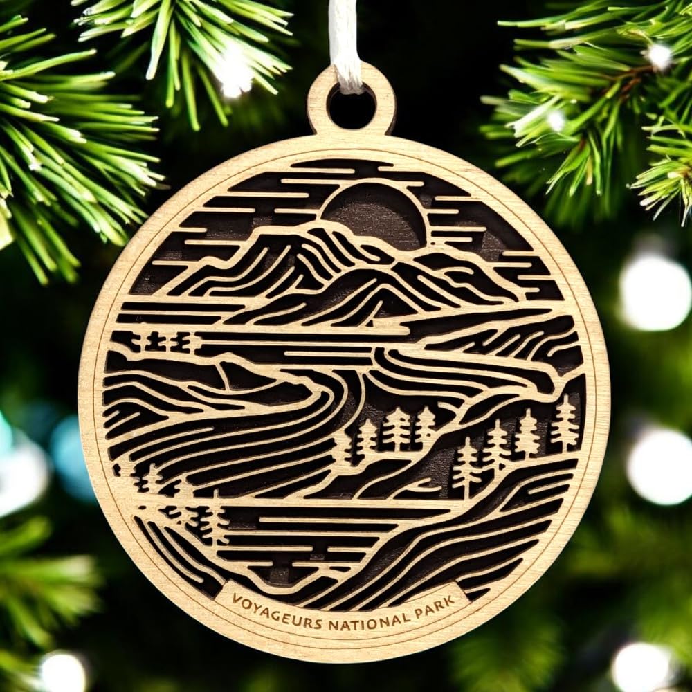 Voyageurs National Park 3.5" Wood Christmas Ornament