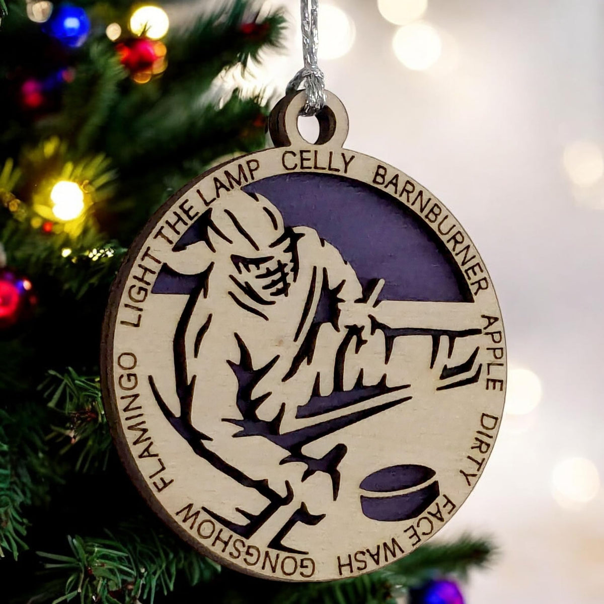 3" Female Sledge Hockey Christmas Ornament