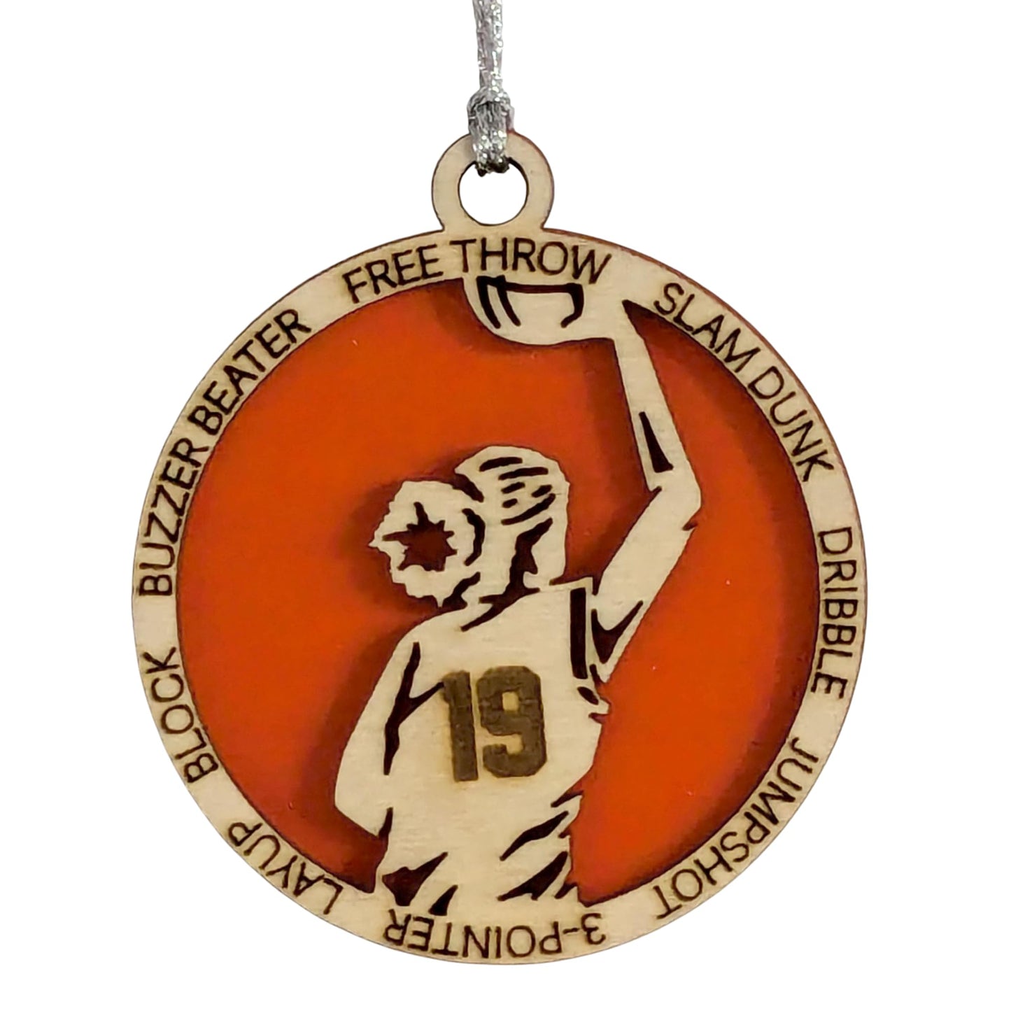 3" Female Basketball Player Wood Ornament