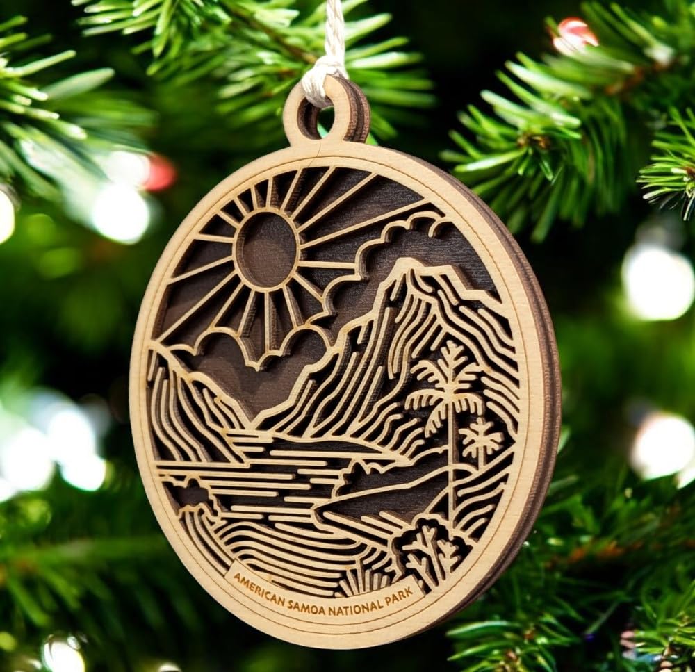 American Samoa National Park 3.5" Wooden Ornament