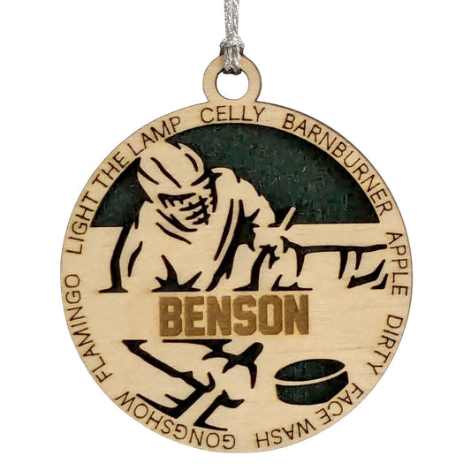 Handmade 3" Custom Name Male Sledge Hockey Ornament