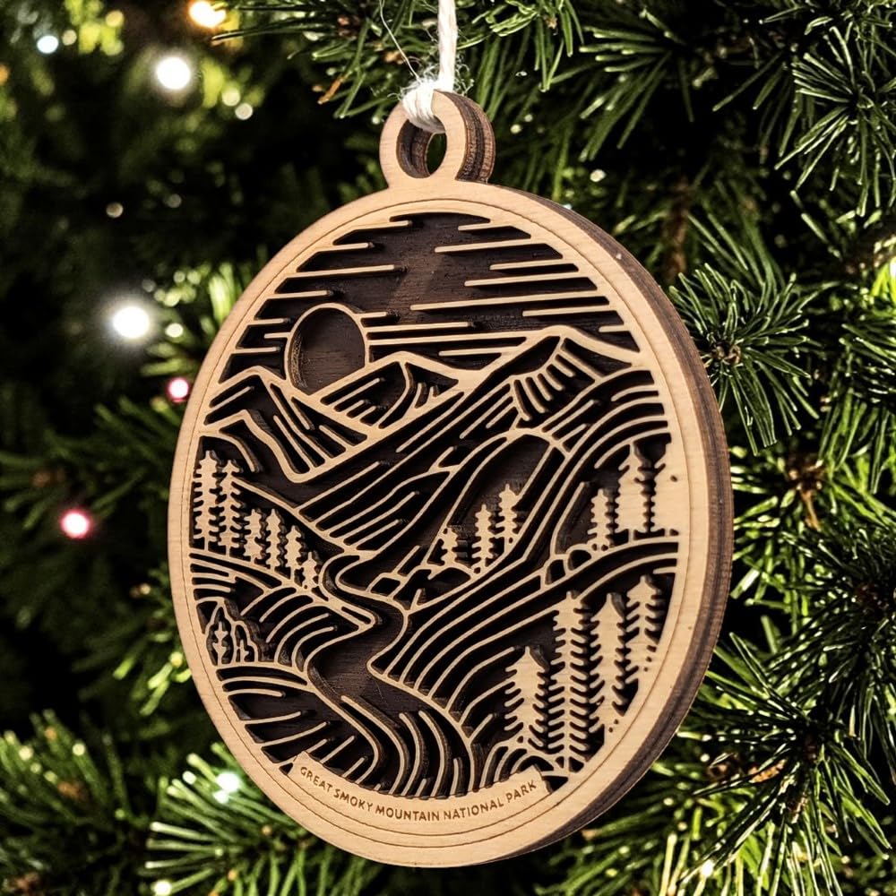 Great Smoky Mountains 3.5" Wooden Ornament