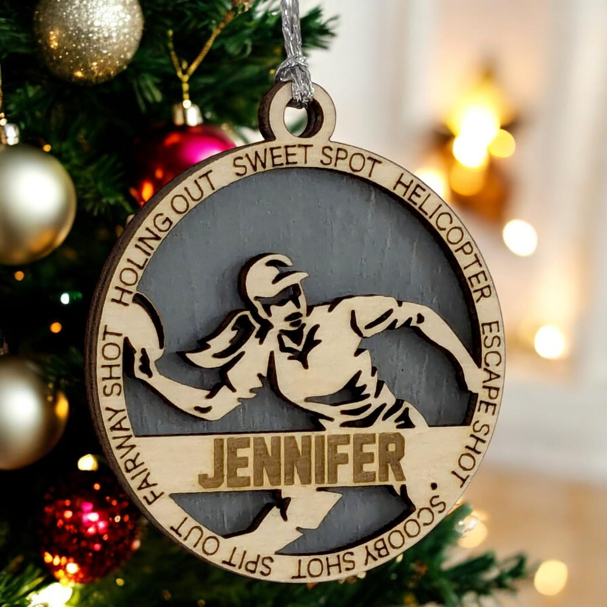 Custom 3" Female Right-Handed Disc Golf Ornament