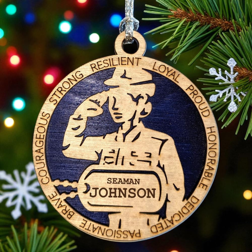 3" Coast Guard Female Sailor Ornament, Formal Uniform, Dog Tag