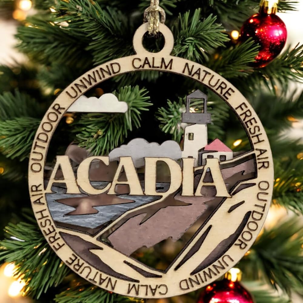 3" Acadia National Park Ornament / Car Charm - USA Made