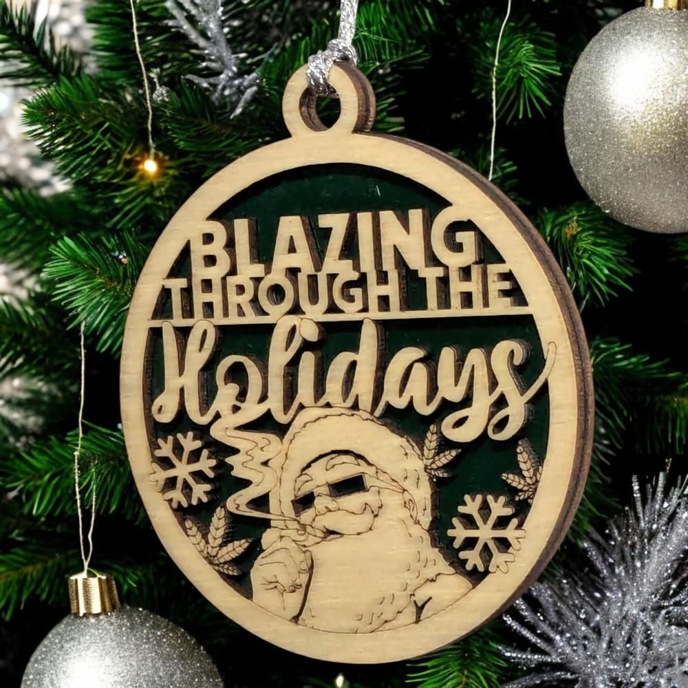 3" "Blazing Through the Holidays" Santa Ornament
