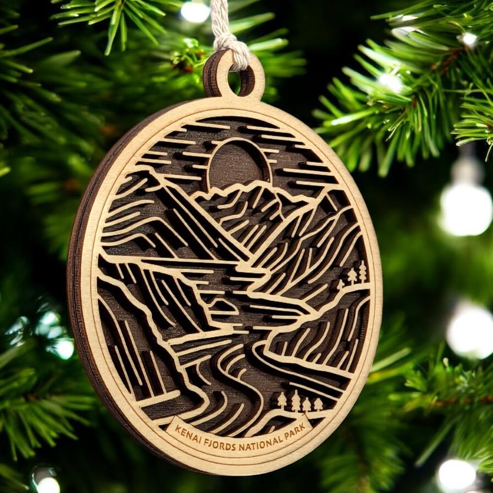 Kenai Fjords National Park 3.5" Wooden Ornament