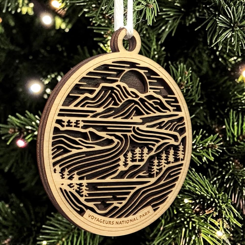Voyageurs National Park 3.5" Wood Christmas Ornament
