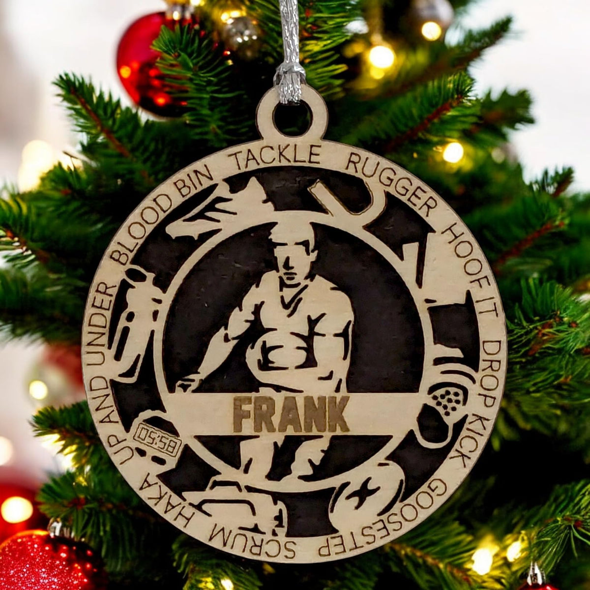 Personalized 3" Male Rugby Icon Ornament
