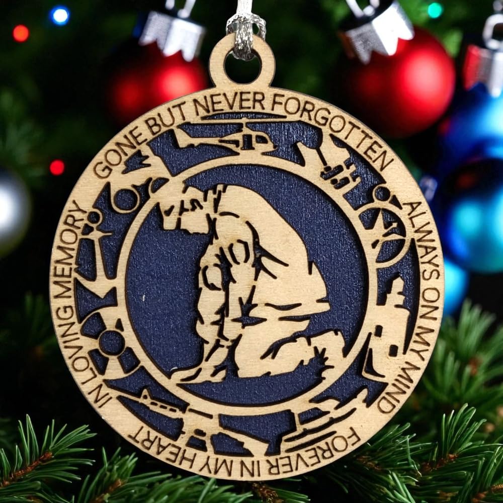 3" Coast Guard Memorial Ornament, Kneeling Soldier, Icons