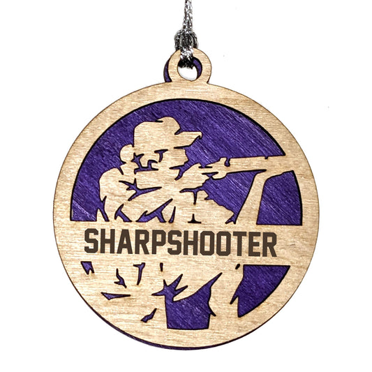 Personalized 3" Female Hunter Wood Ornament / Car Charm