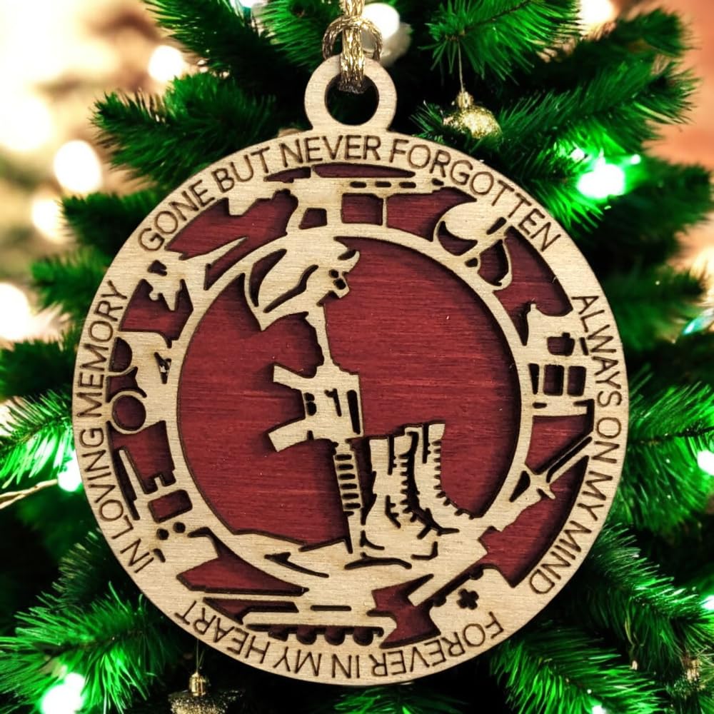 3" Marines Inspired Memorial Ornament, Cross, Icons