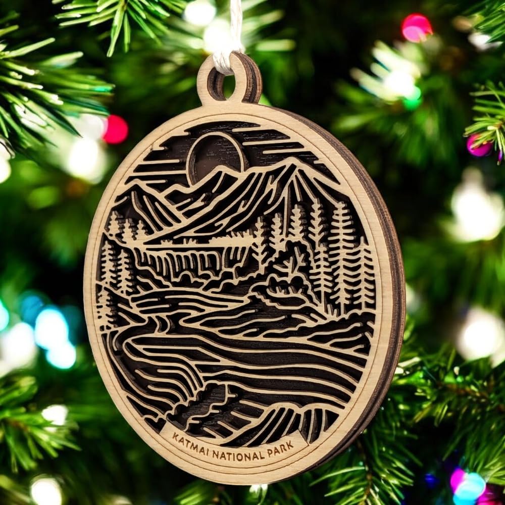 Katmai National Park 3.5" Wooden Ornament