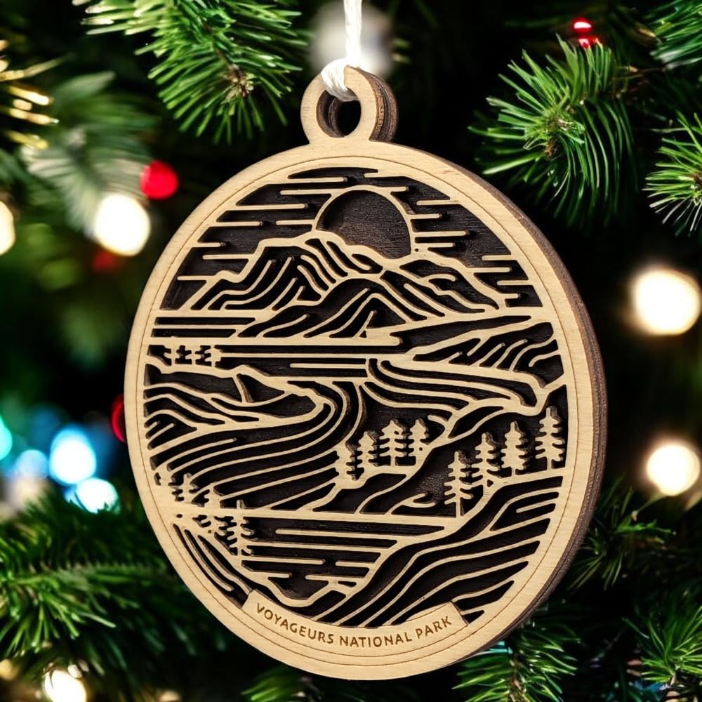 Voyageurs National Park 3.5" Wood Christmas Ornament