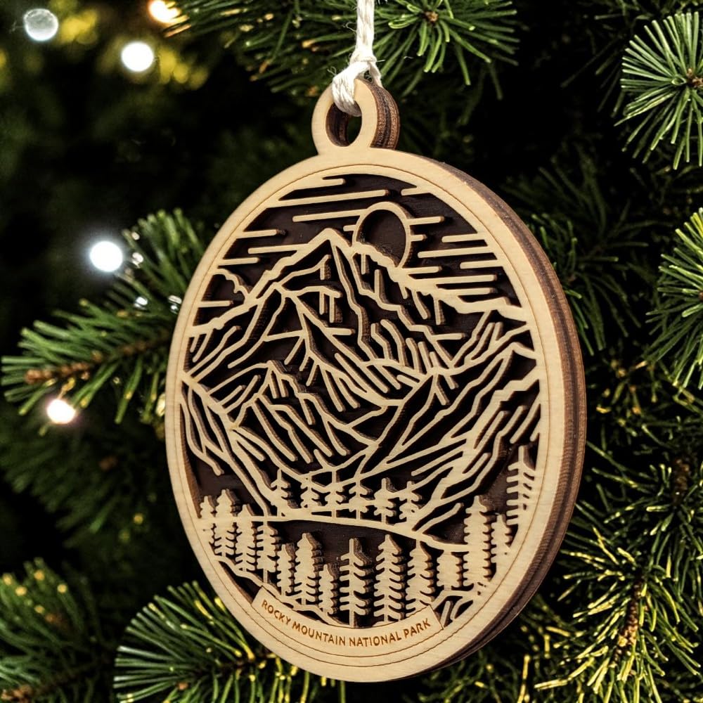 Rocky Mountain National Park 3.5" Wood Christmas Ornament