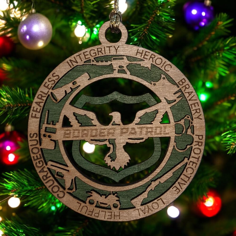 3" Border Patrol Wood Ornament - Cut Layer