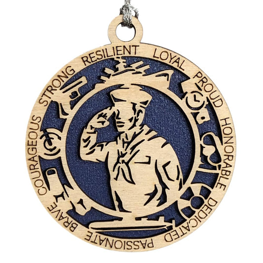 3" Navy Male Sailor Ornament, Field Uniform, Icons