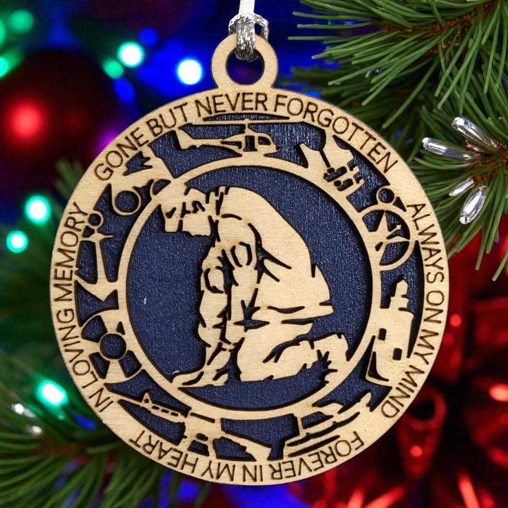 3" Coast Guard Memorial Ornament, Kneeling Soldier, Icons