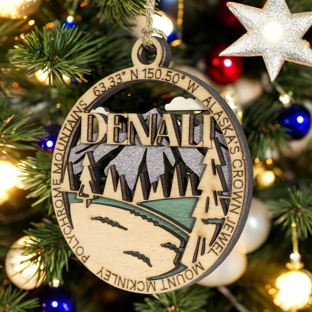 3" Denali National Park Ornament / Car Charm - USA Made
