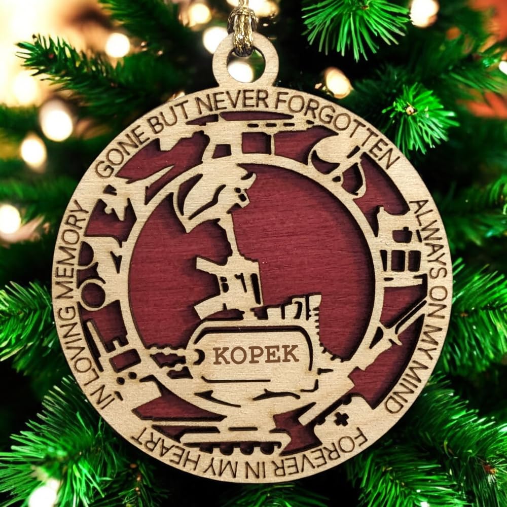 3" Marines Inspired Memorial Ornament, Cross, Icons, Dog Tag