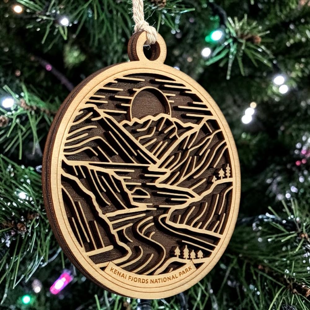 Kenai Fjords National Park 3.5" Wooden Ornament
