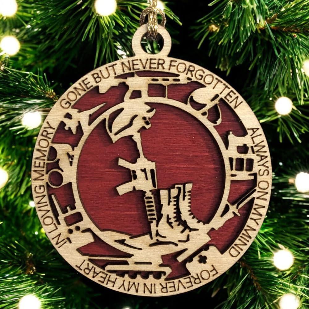 3" Marines Inspired Memorial Ornament, Cross, Icons