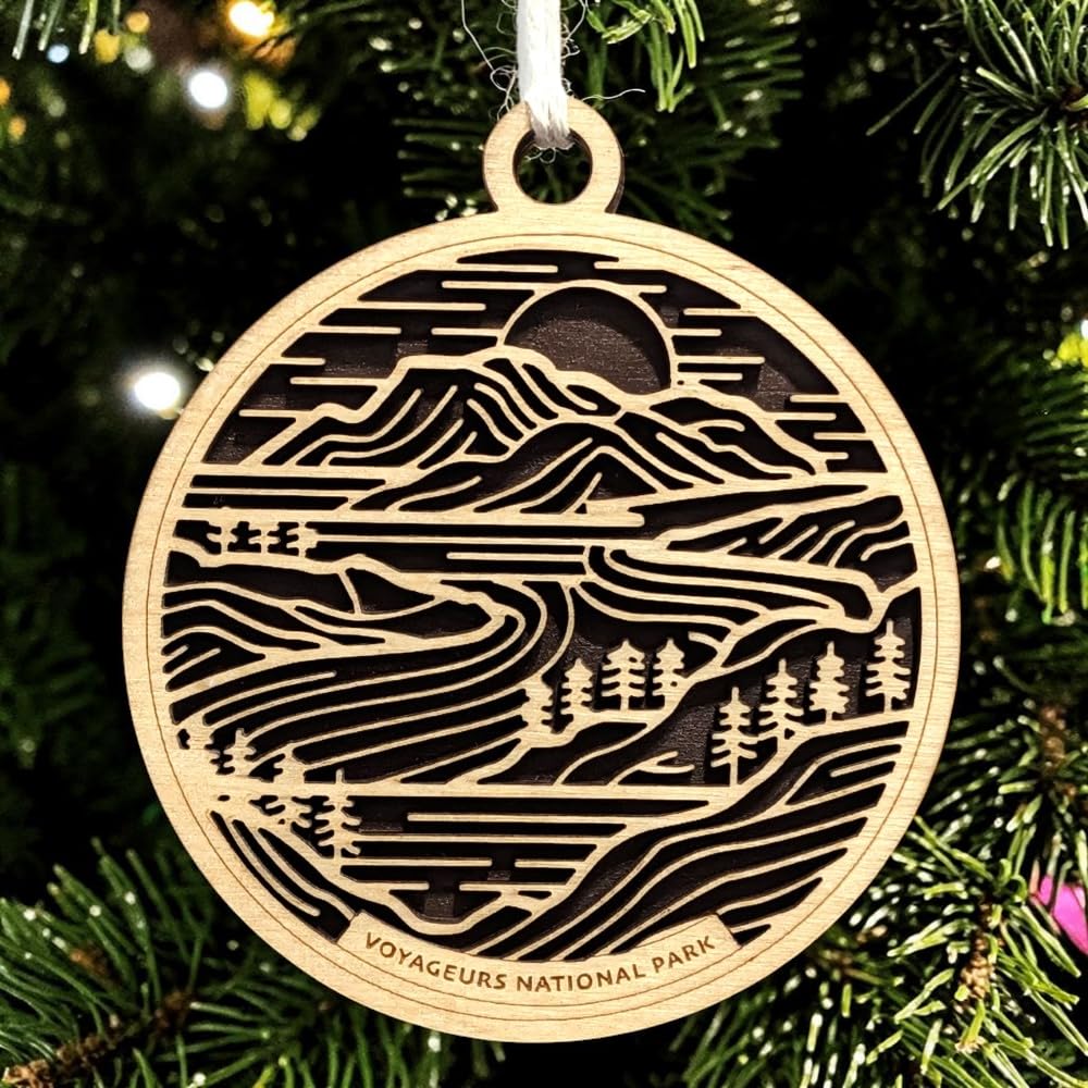 Voyageurs National Park 3.5" Wood Christmas Ornament