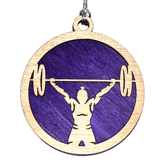 3" Female Weightlifting Christmas Ornament