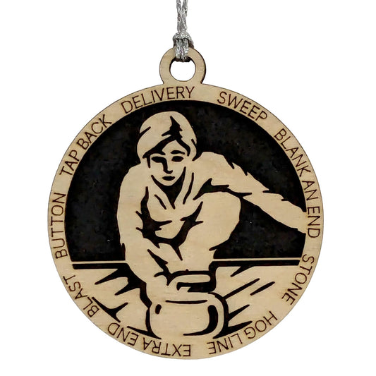3" Female Curling Ornament / Car Charm