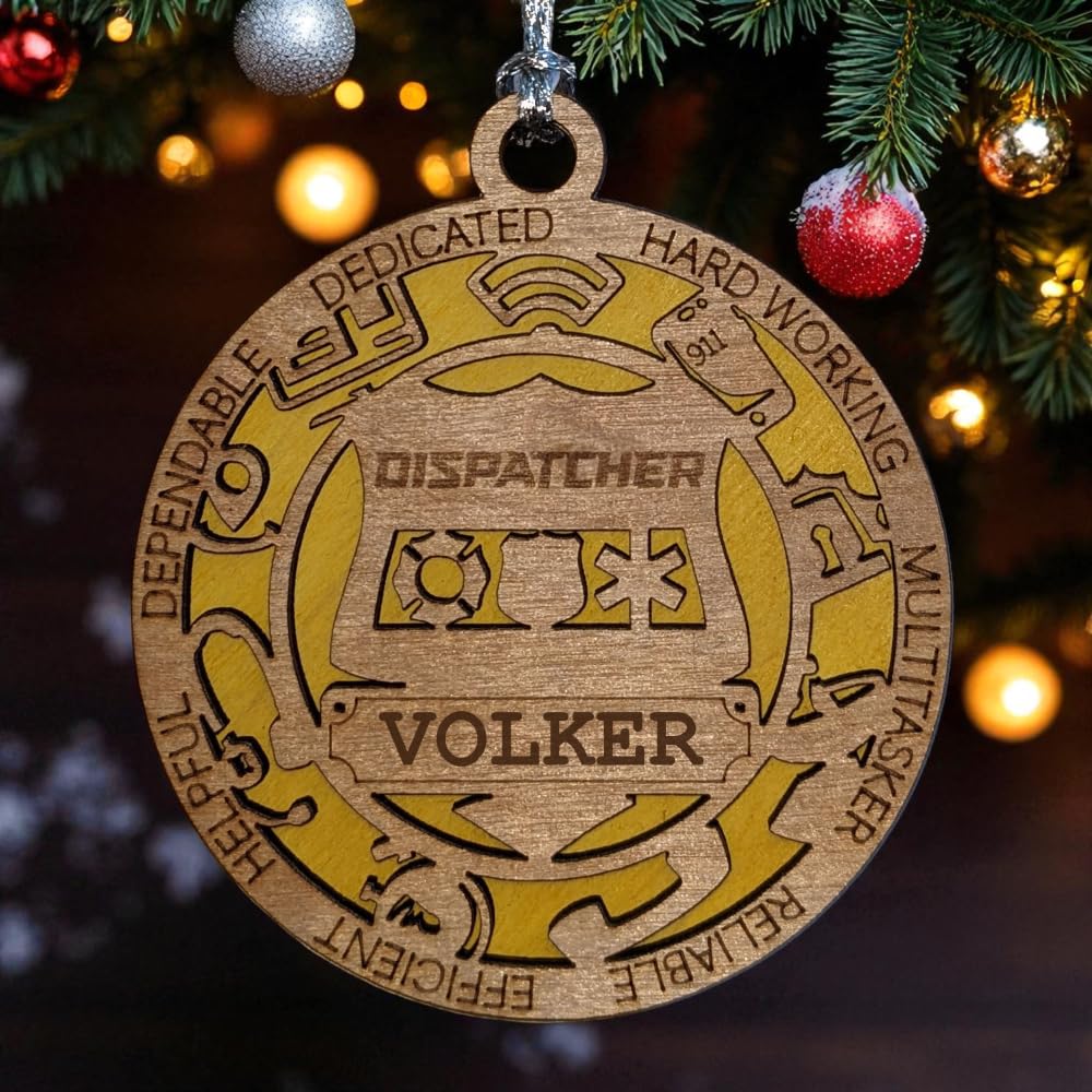 Personalized 3" 911 Dispatcher Wood Ornament - Solid Backing