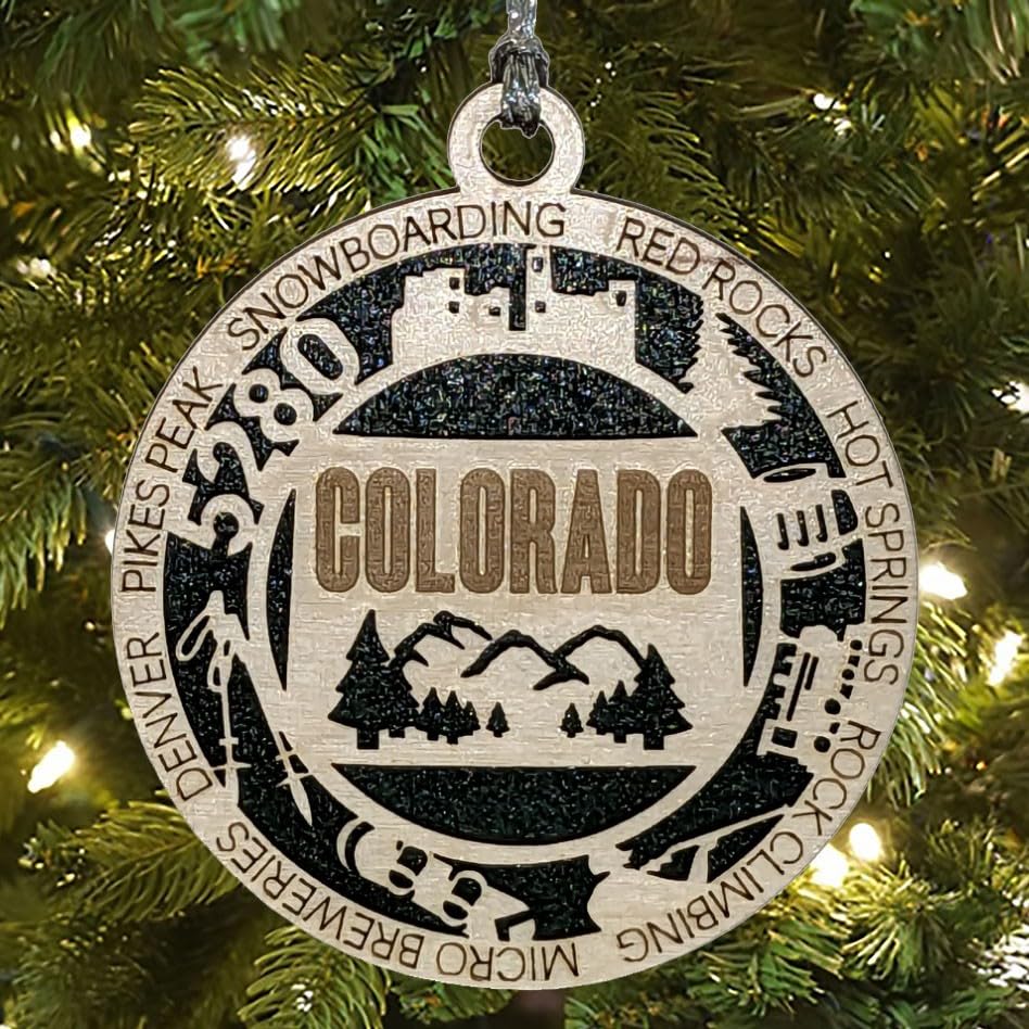 3" Colorado State Pride Christmas Ornament, Wood