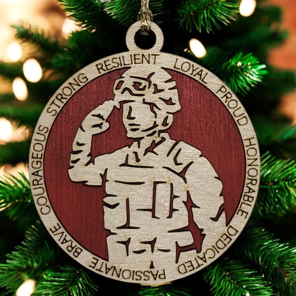 3" Marines Inspired Female Soldier Ornament, Field Uniform