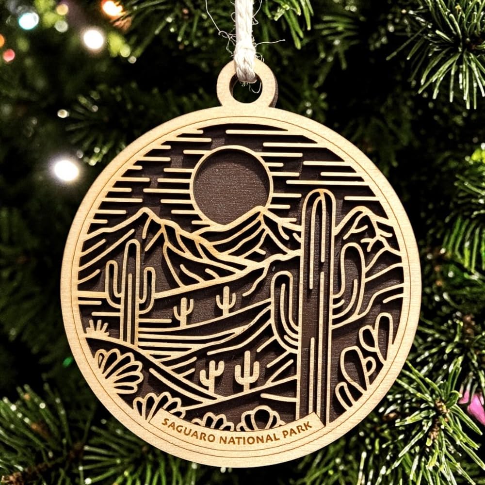 Saguaro National Park 3.5" Wood Christmas Ornament
