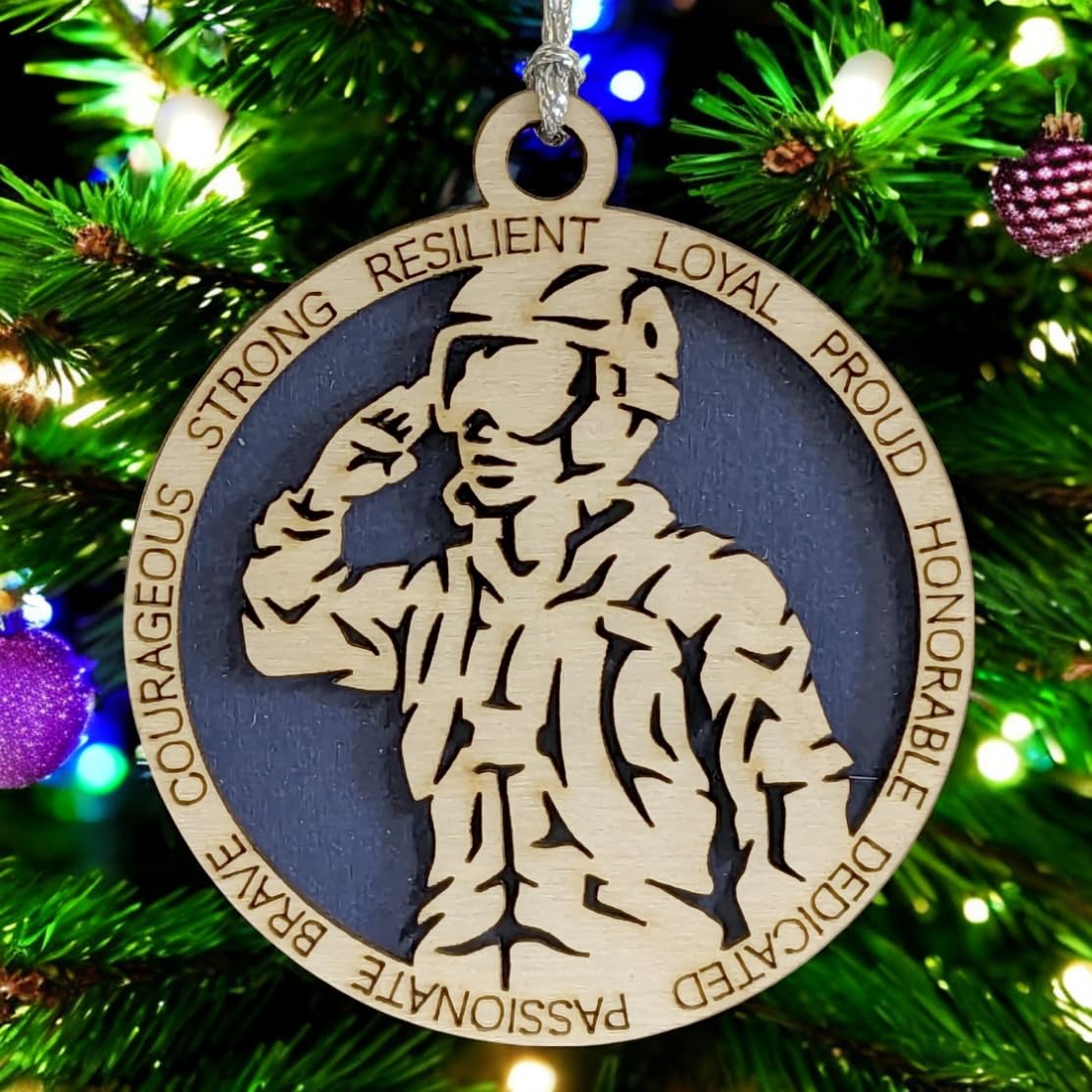 3" Female Airman Christmas Ornament - Wood, Made in Oregon